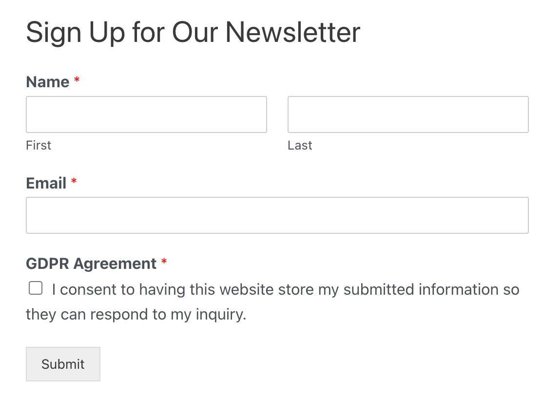 newsletter-signup-form - WPForms A newsletter signup form