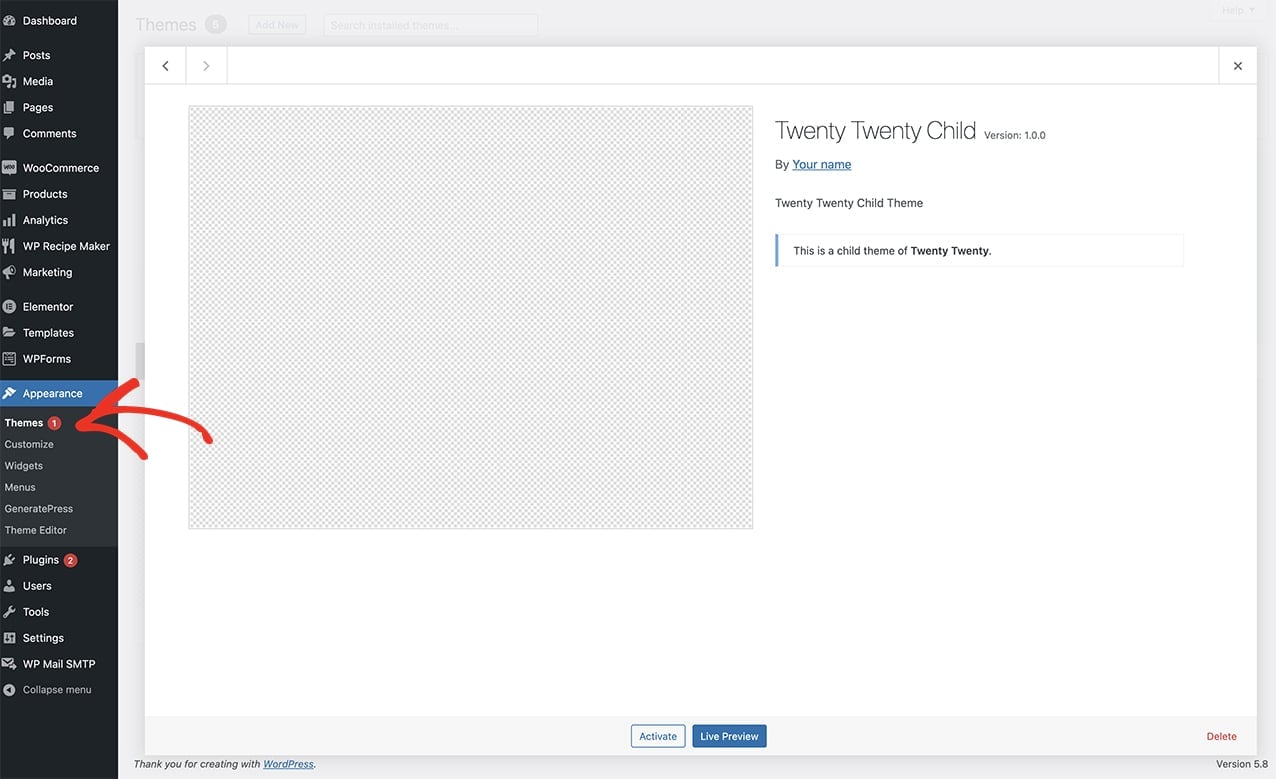 twentytwenty-child-theme - WPForms 子テーマを使ってカスタムPHPやJavaScriptを追加できるようになりました。