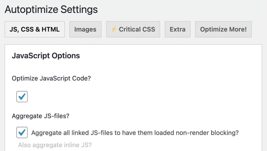 Autoptimize-Settings - WPForms 設定の自動最適化