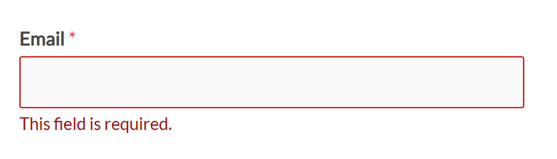A required field validation message