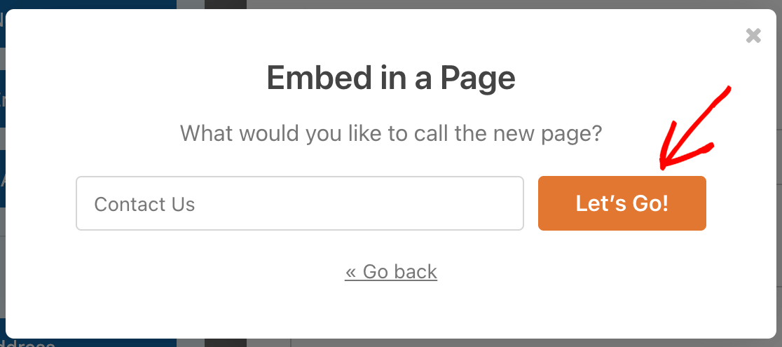 Name new page for embedding form Nommez une nouvelle page pour l'intégration du formulaire