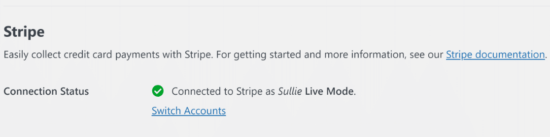 Status der Stripe-Verbindung