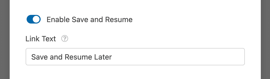 Save and resume link text - WPForms Personalizzazione del testo del link di salvataggio e ripresa