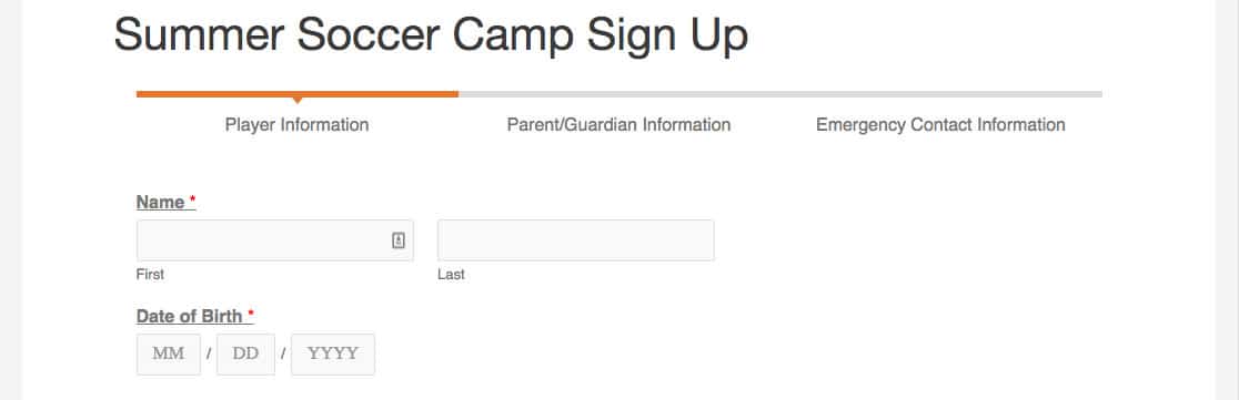 Progress Bar Example on WPForms - WPForms An example of how the progress bar will look on a WPForm