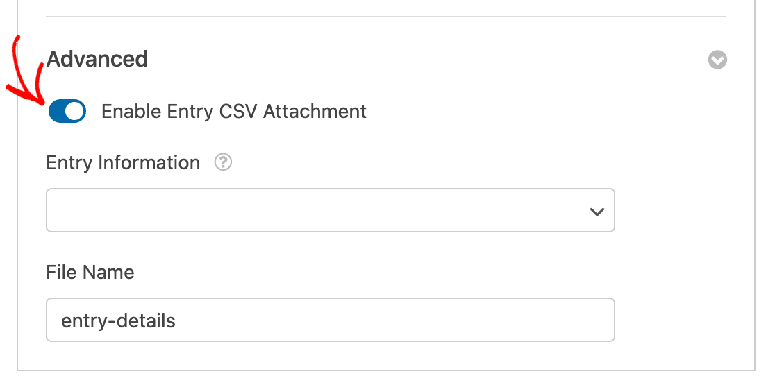 Enable Entry CSV Attachment - WPForms Enabling entry CSV attachments for an email notification