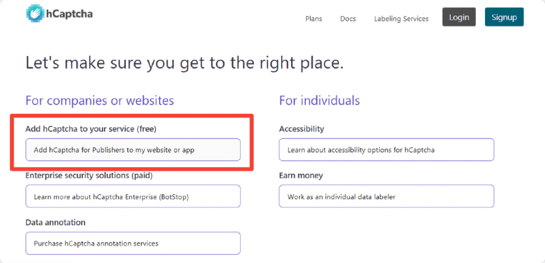 hcaptcha-plans - WPForms Piani hcaptcha