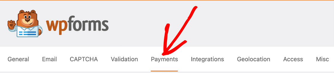 WPForms Settings Payments - WPForms The Payments tab in WPForms