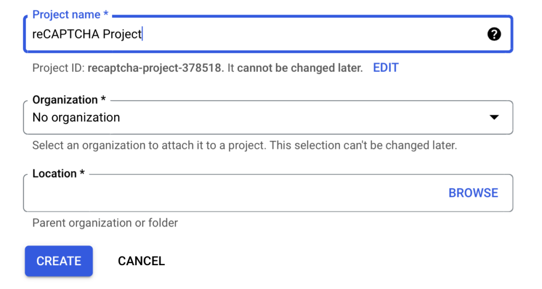 reCAPTCHA Project reCAPTCHA-Projekt bearbeiten