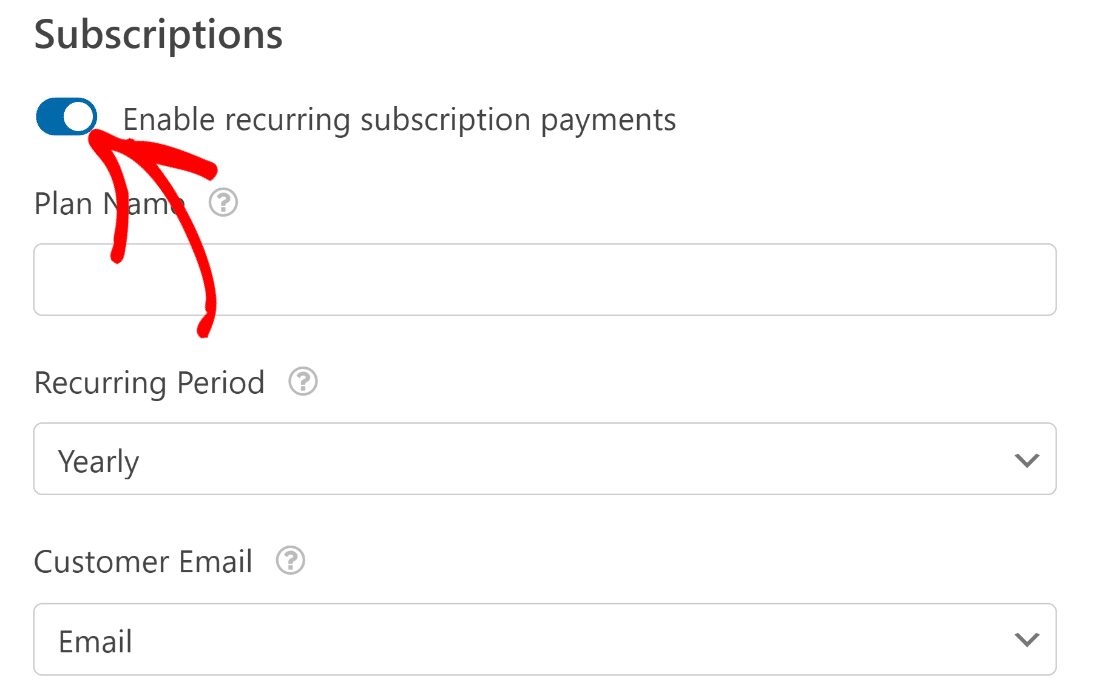 Enable Subscriptions in Stripe - WPForms Ativar as subscrições no Stripe