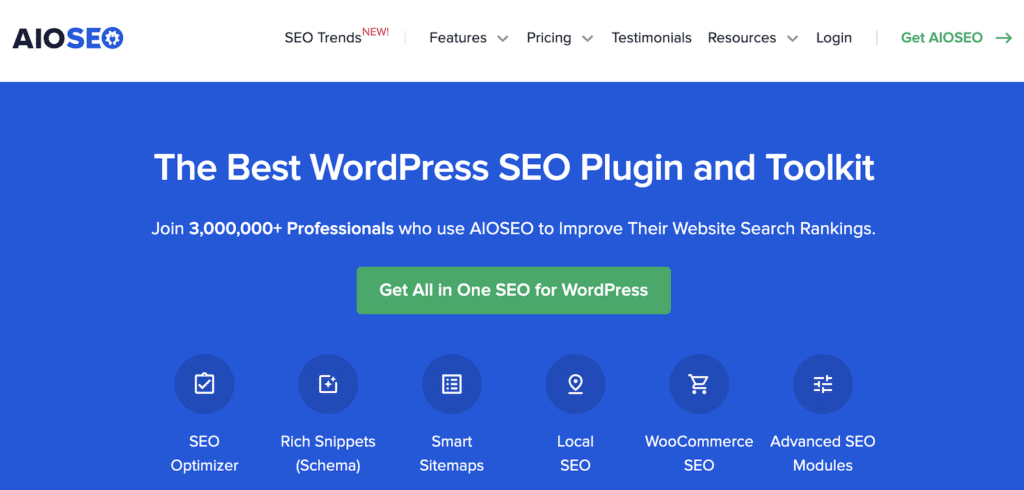 AIOSEO Home - WPForms Page d'accueil de l'AIOSEO
