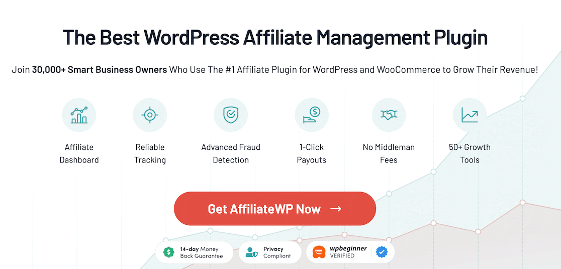 AffiliateWP Home - WPForms La page d'accueil d'AffiliateWP