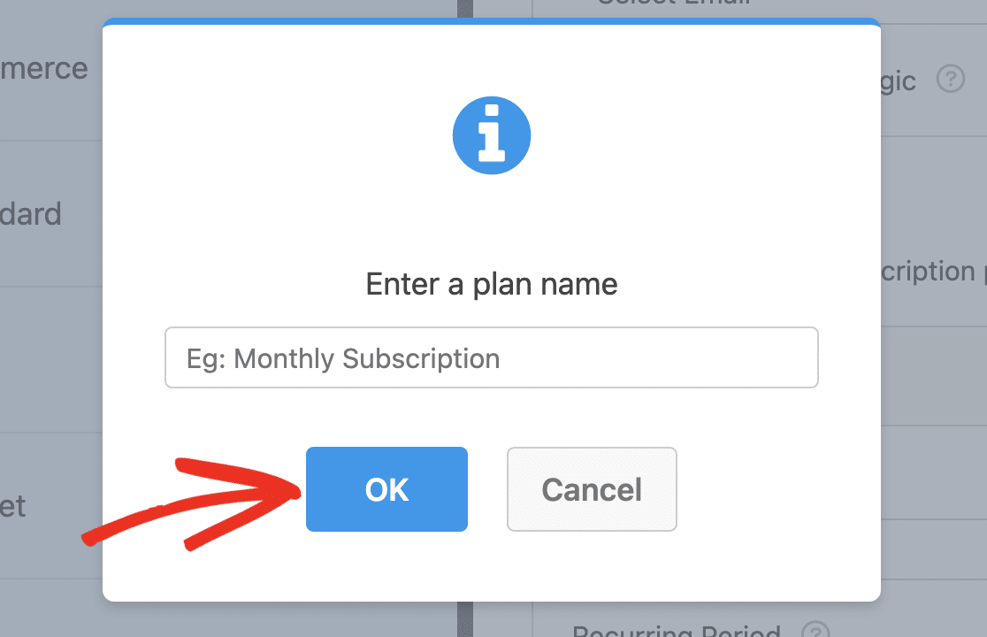 Enter Plan Name and Click OK プラン名を入力
