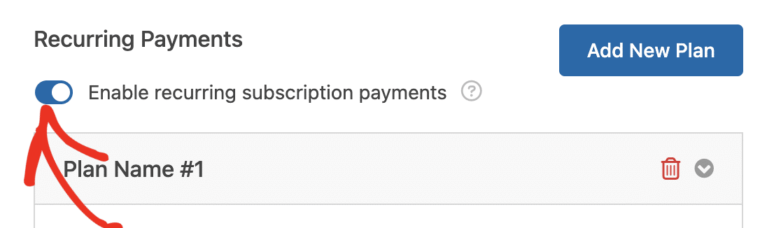 Enabling Recurring Payments Option フォームでStripeによる定期的な支払いを可能にする