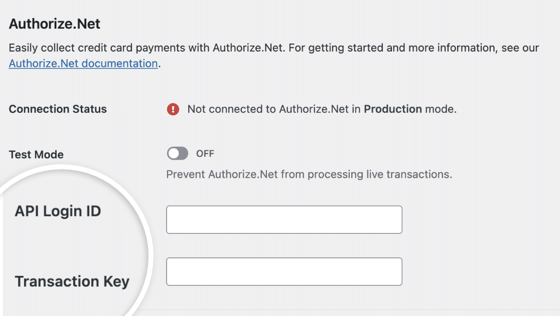 WPFormsのAuthorize.Net設定