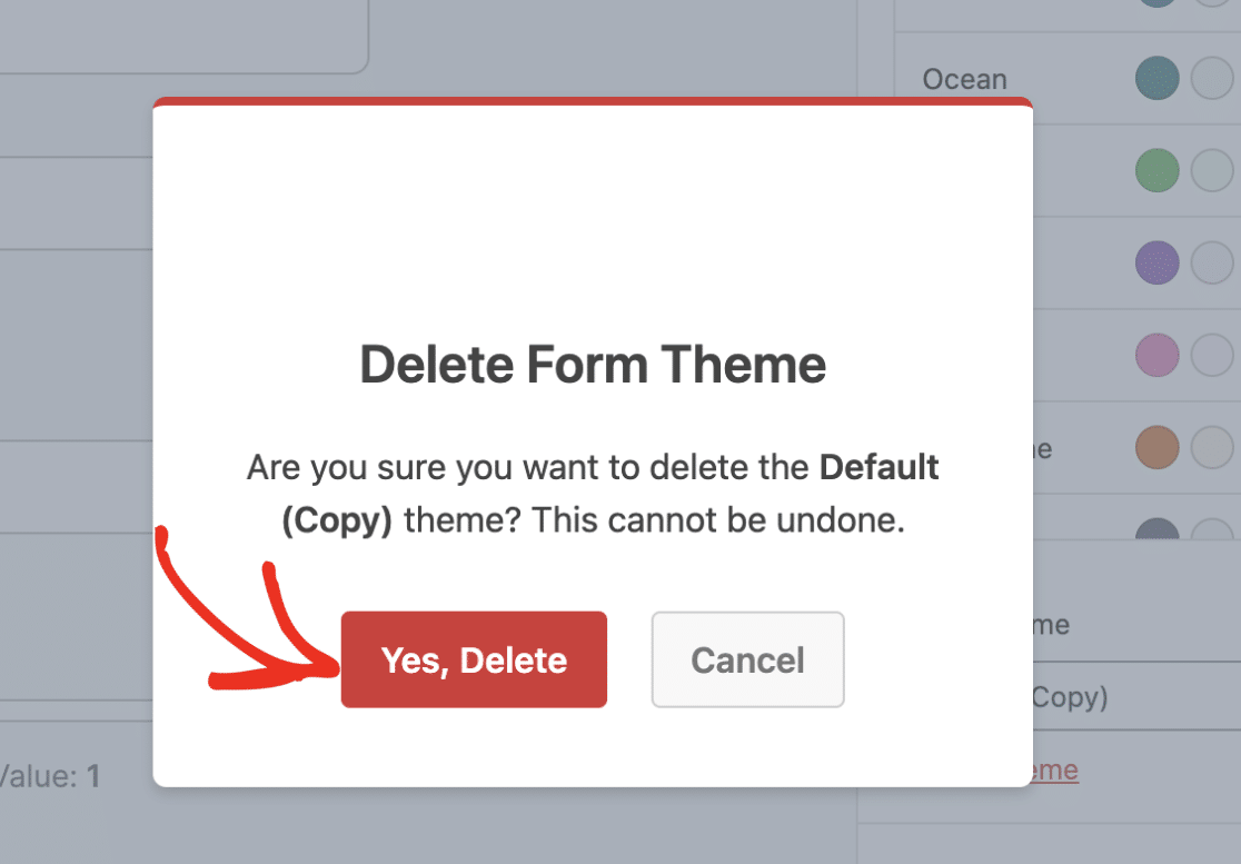 Confirm delete