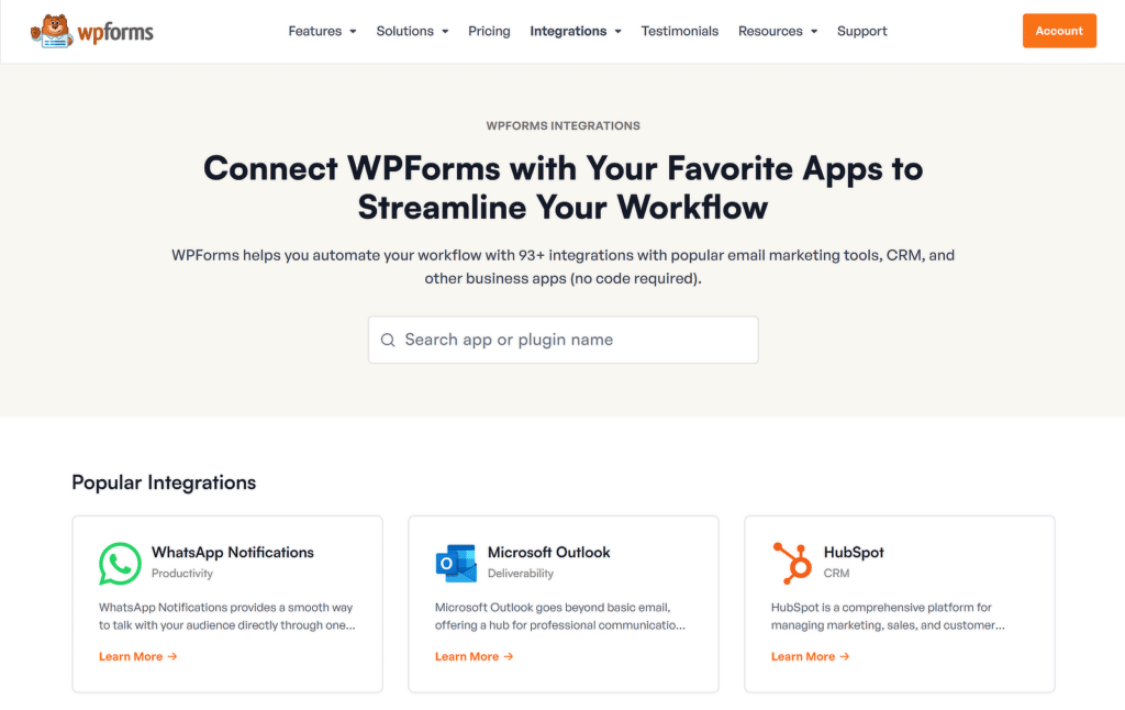 wpforms integrations - WPForms integrações wpforms