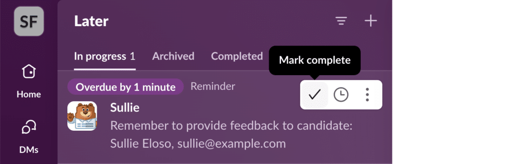 Automated Slack reminder Automated Slack reminder