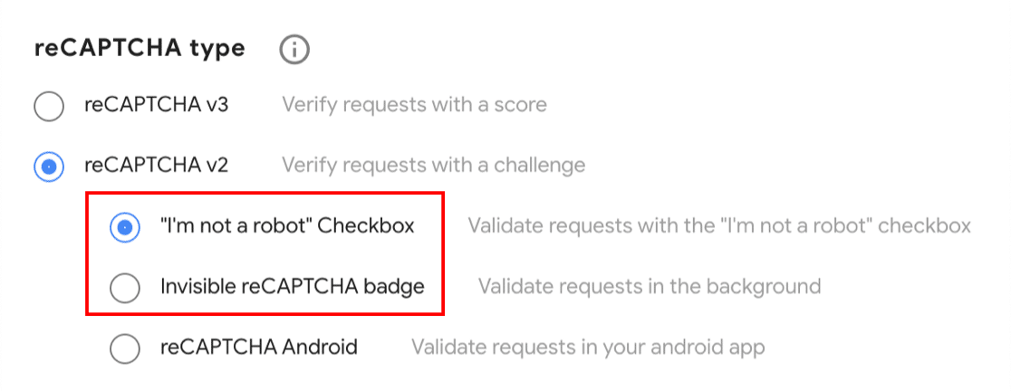 Select reCAPTCHA v2 - WPForms Selecionar reCAPTCHA v2
